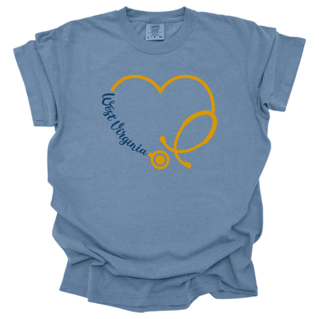 WV Heart Stethoscope - Comfort Colors T-Shirt