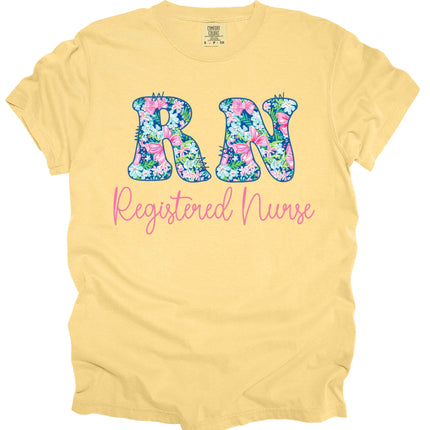 Preppy Cotton Candy Floral RN - Comfort Colors T-Shirt