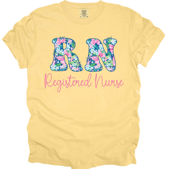Preppy Cotton Candy Floral RN - Comfort Colors T-Shirt