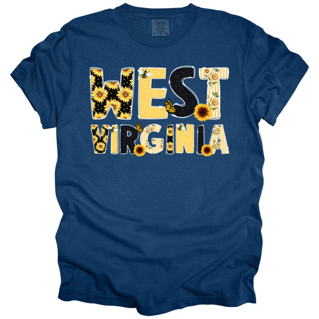 Doodle Sunflower West Virginia - Comfort Colors T-Shirt