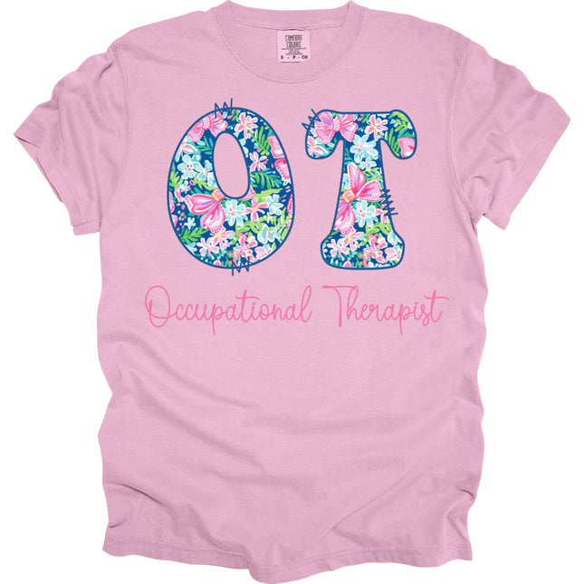 Preppy Cotton Candy Floral OT - Comfort Colors T-Shirt