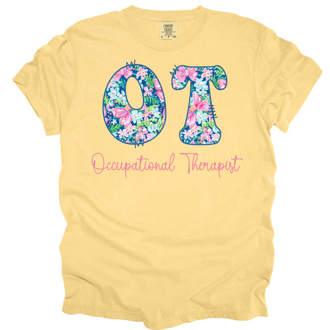 Preppy Cotton Candy Floral OT - Comfort Colors T-Shirt