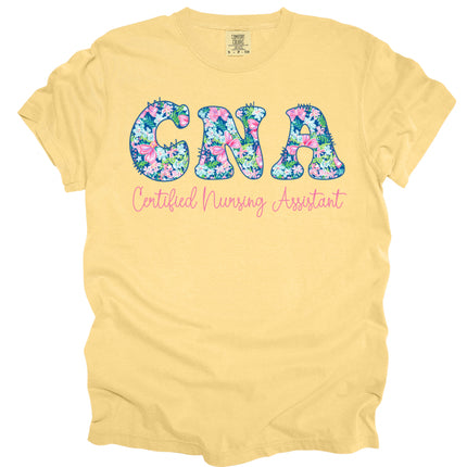 Preppy Cotton Candy Floral CNA - Comfort Colors T-Shirt