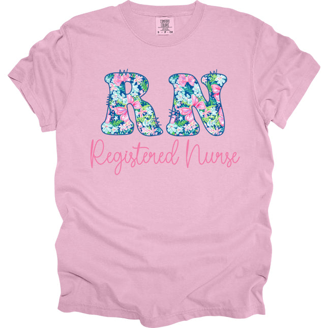Preppy Cotton Candy Floral RN - Comfort Colors T-Shirt