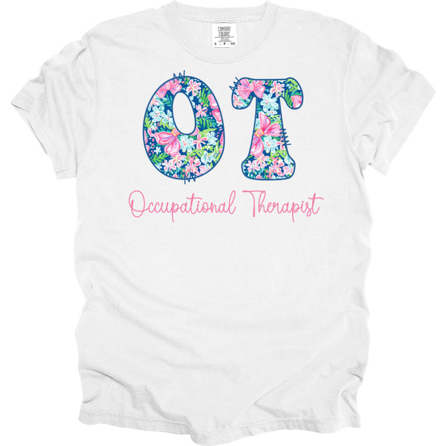 Preppy Cotton Candy Floral OT - Comfort Colors T-Shirt