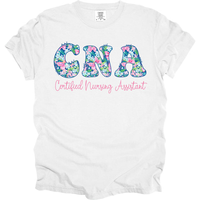 Preppy Cotton Candy Floral CNA - Comfort Colors T-Shirt