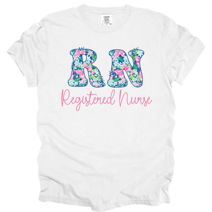 Preppy Cotton Candy Floral RN - Comfort Colors T-Shirt
