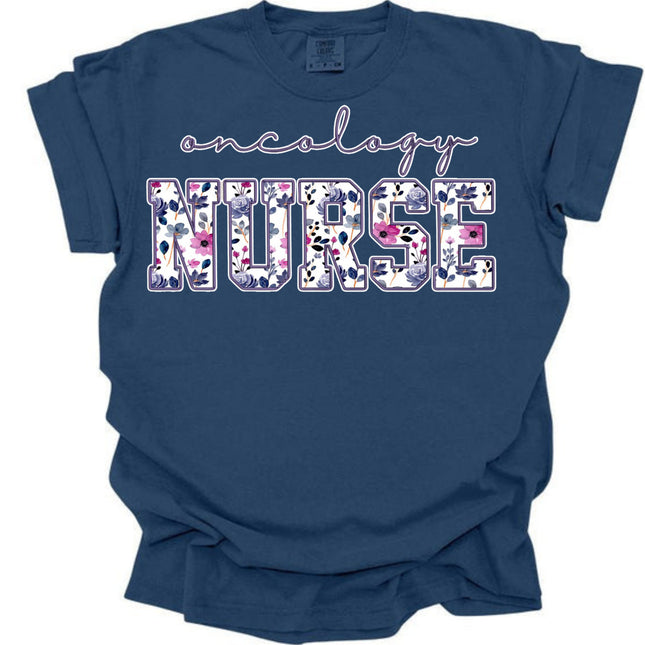 Purple Floral Nursing Titles - Comfort Colors Series