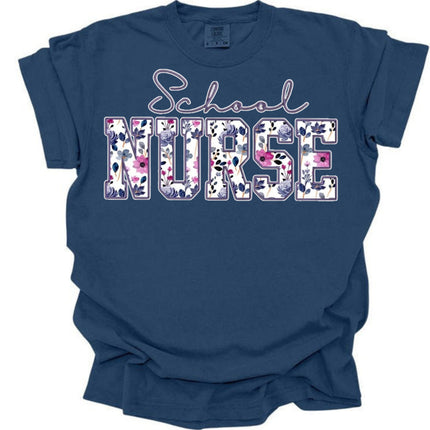 Purple Floral Nursing Titles - Comfort Colors Series