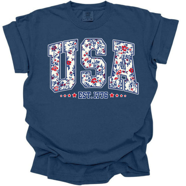 Floral USA - Comfort Colors T-Shirt