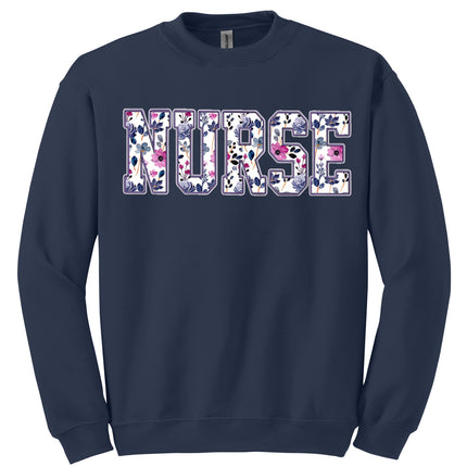 Purple Floral Nursing Titles - Gildan Series