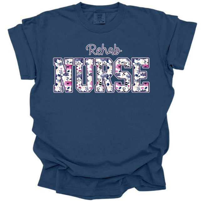 Purple Floral Nursing Titles - Comfort Colors Series