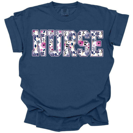 Purple Floral Nursing Titles - Comfort Colors Series