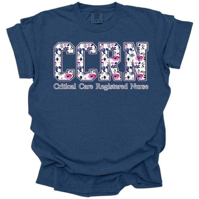 Purple Floral Nursing Titles - Comfort Colors Series