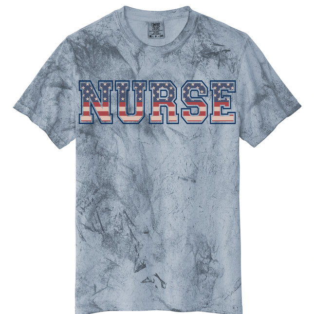 American Flag Collegiate Nurse - Comfort Colors T-Shirt