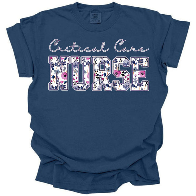Purple Floral Nursing Titles - Comfort Colors Series
