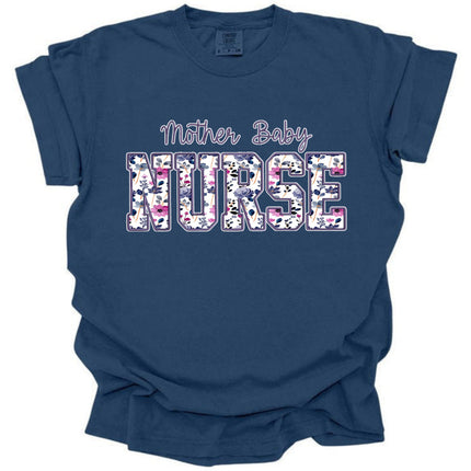 Purple Floral Nursing Titles - Comfort Colors Series