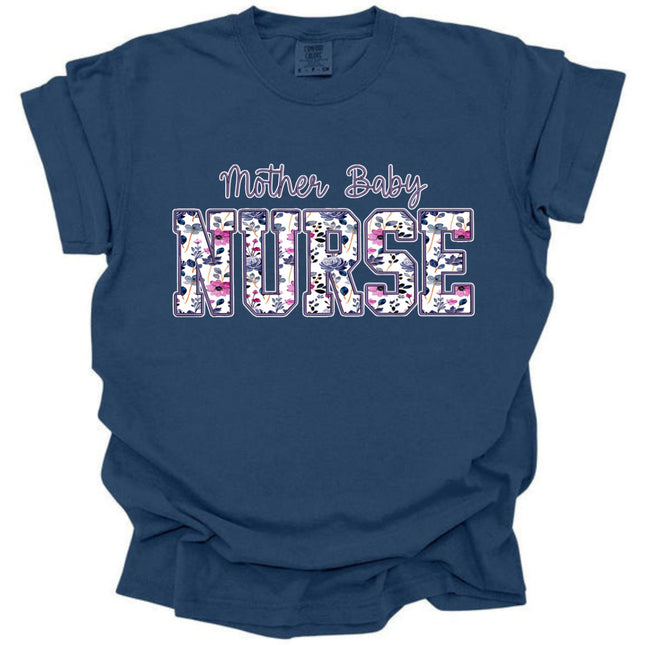 Purple Floral Nursing Titles - Comfort Colors Series