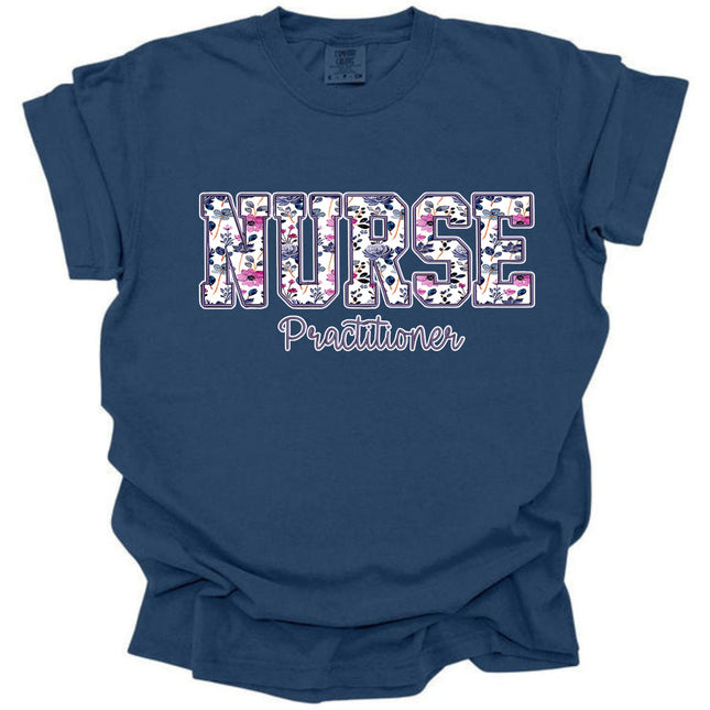 Purple Floral Nursing Titles - Comfort Colors Series
