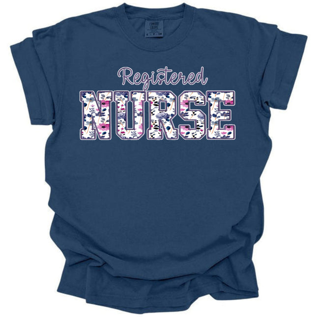 Purple Floral Nursing Titles - Comfort Colors Series
