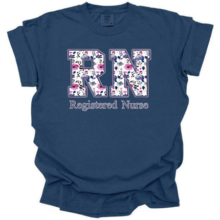 Purple Floral Nursing Titles - Comfort Colors Series