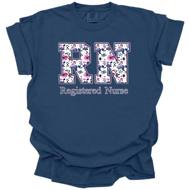 Purple Floral Nursing Titles - Comfort Colors Series