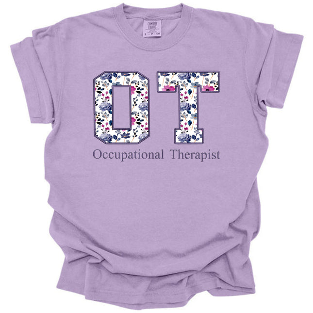 Purple on Purple Floral OT - Comfort Colors T-Shirt