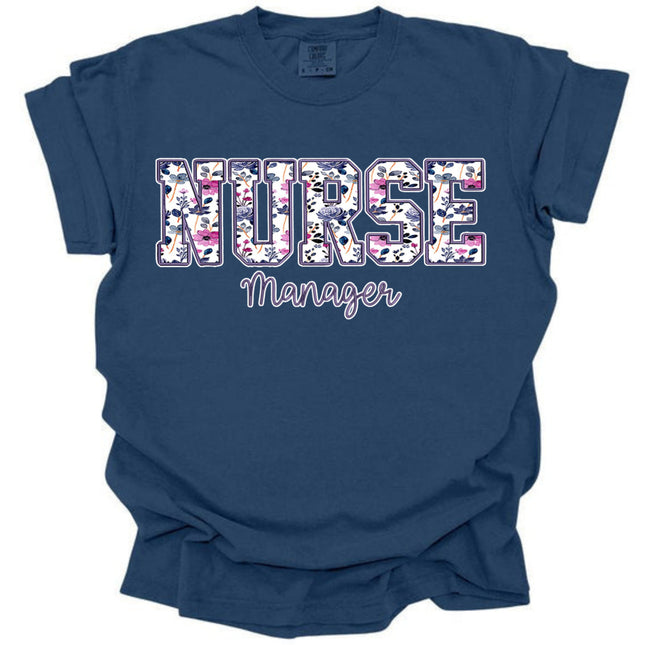 Purple Floral Nursing Titles - Comfort Colors Series
