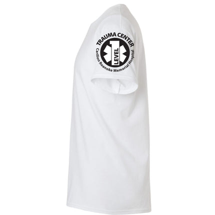 Carilion Clinic Trauma Center on the Sleeve Gildan 5000 SS T-Shirt
