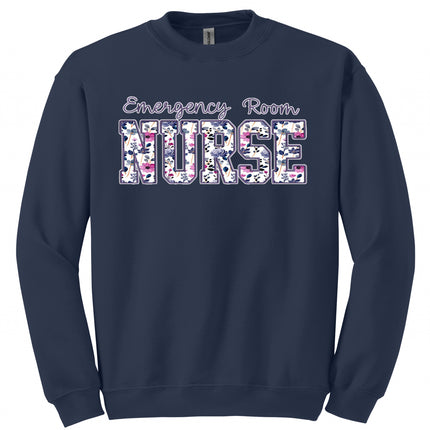 Purple Floral Nursing Titles - Gildan Series