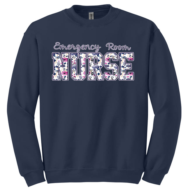Purple Floral Nursing Titles - Gildan Series