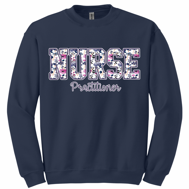 Purple Floral Nursing Titles - Gildan Series