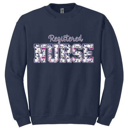 Purple Floral Nursing Titles - Gildan Series