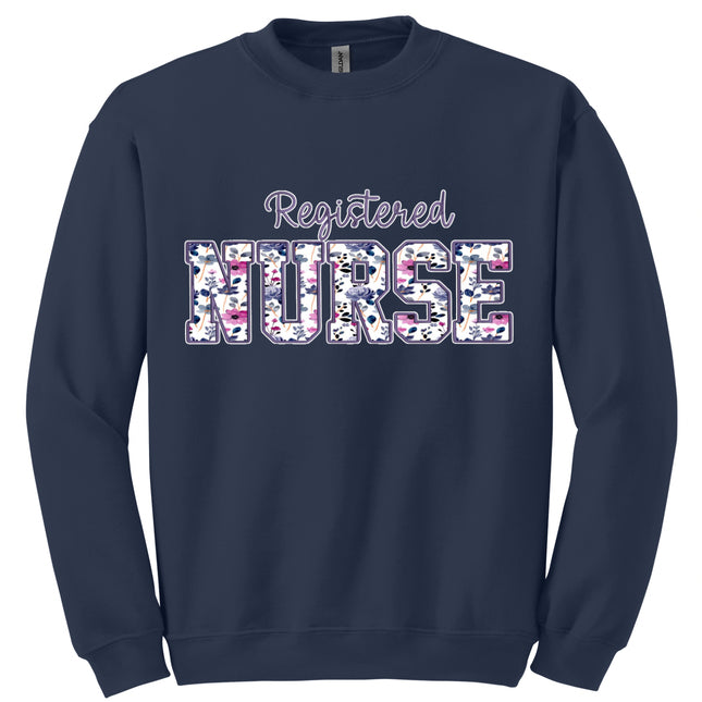 Purple Floral Nursing Titles - Gildan Series