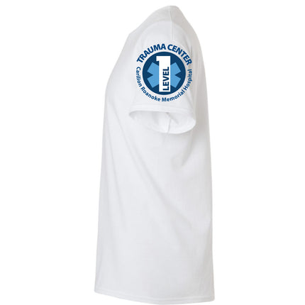 Carilion Clinic Trauma Center on the Sleeve Gildan 5000 SS T-Shirt