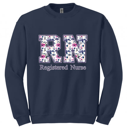 Purple Floral Nursing Titles - Gildan Series