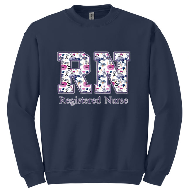 Purple Floral Nursing Titles - Gildan Series
