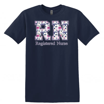 Purple Floral Nursing Titles - Gildan Series