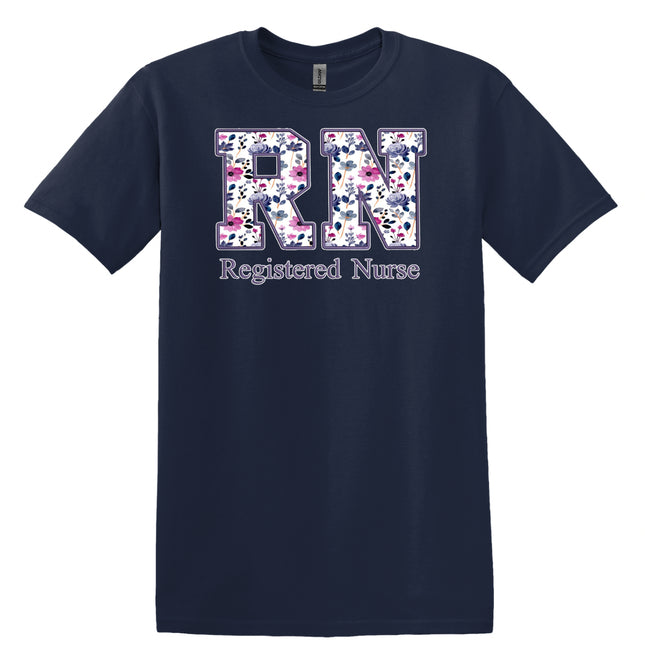 Purple Floral Nursing Titles - Gildan Series