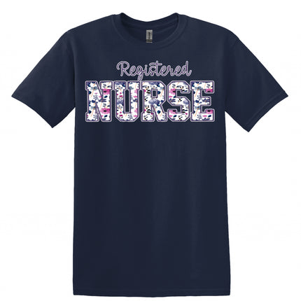 Purple Floral Nursing Titles - Gildan Series