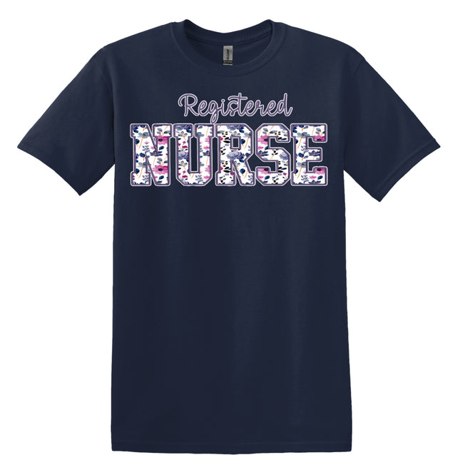 Purple Floral Nursing Titles - Gildan Series