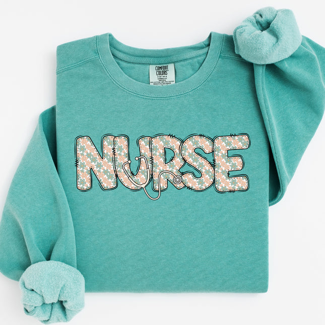 Pastel Floral Nursing Nurse + RN - Comfort Colors Series