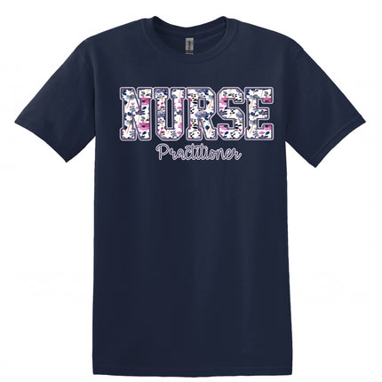 Purple Floral Nursing Titles - Gildan Series
