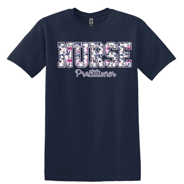 Purple Floral Nursing Titles - Gildan Series