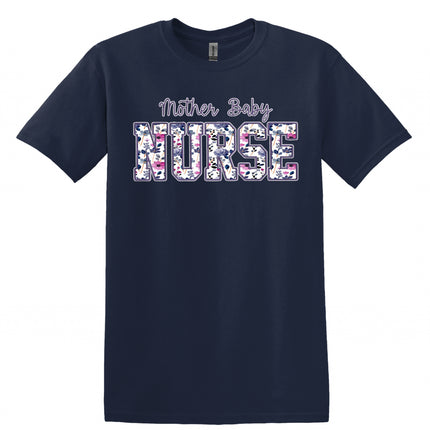 Purple Floral Nursing Titles - Gildan Series
