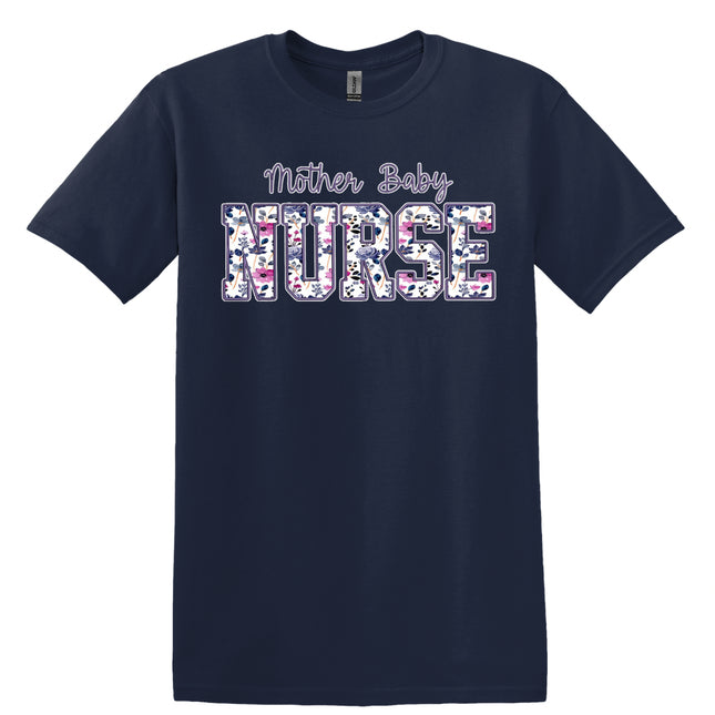 Purple Floral Nursing Titles - Gildan Series
