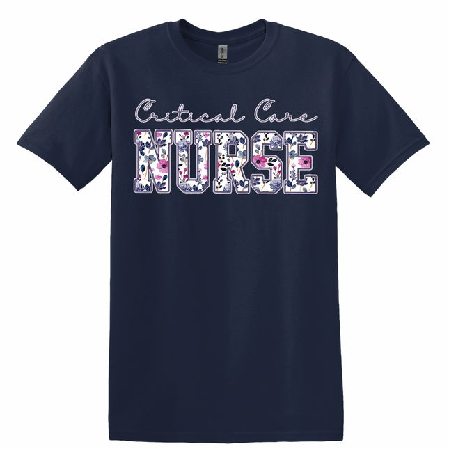 Purple Floral Nursing Titles - Gildan Series
