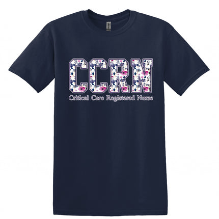 Purple Floral Nursing Titles - Gildan Series