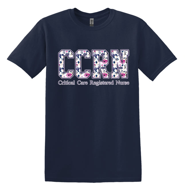 Purple Floral Nursing Titles - Gildan Series