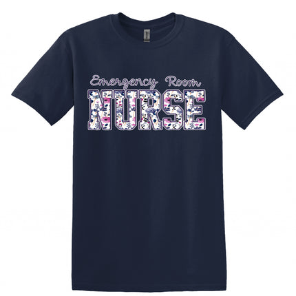 Purple Floral Nursing Titles - Gildan Series